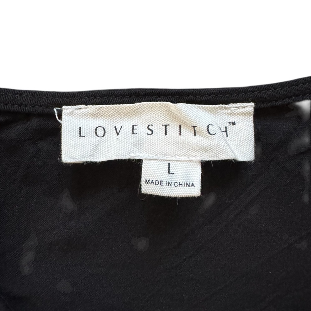 Lovestitch Black Embroidered Boho Tie-Front Top | L - Picture 8 of 11